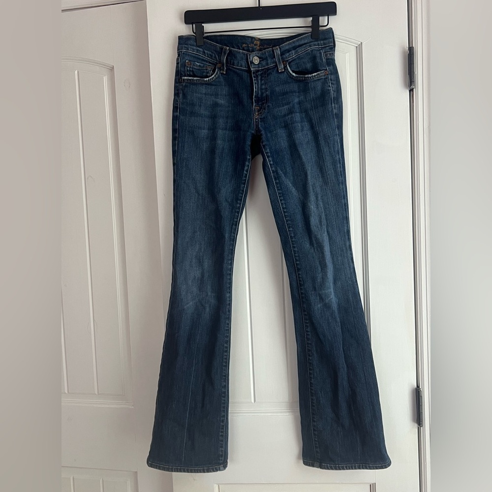 7 For All Mankind Women's Dark Blue Flare Jeans